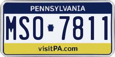 PA license plate MSO7811