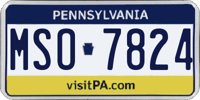 PA license plate MSO7824