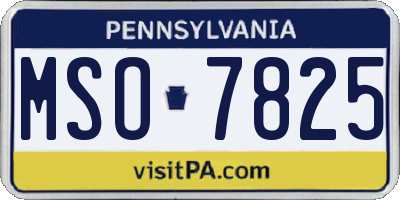 PA license plate MSO7825