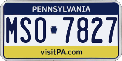 PA license plate MSO7827