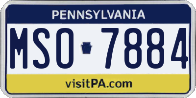 PA license plate MSO7884