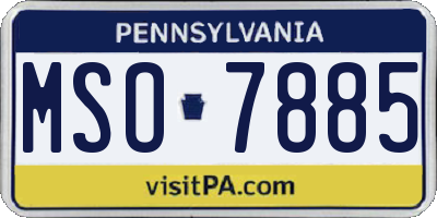 PA license plate MSO7885