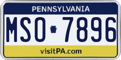 PA license plate MSO7896