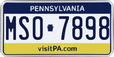 PA license plate MSO7898