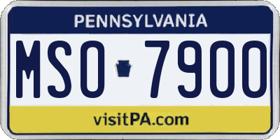 PA license plate MSO7900