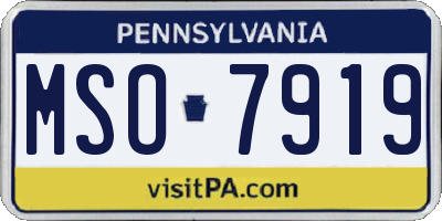 PA license plate MSO7919