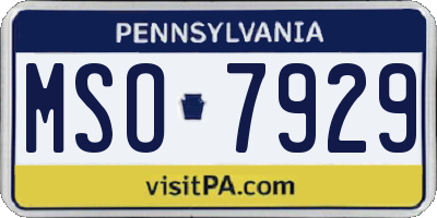 PA license plate MSO7929