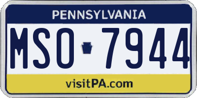 PA license plate MSO7944