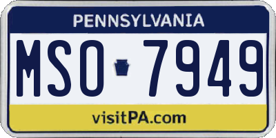 PA license plate MSO7949