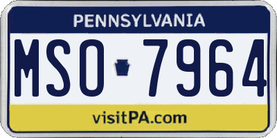 PA license plate MSO7964