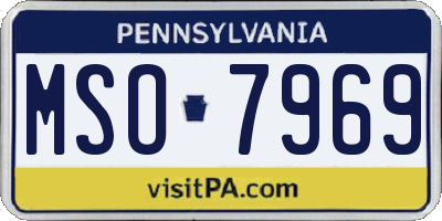 PA license plate MSO7969