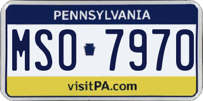 PA license plate MSO7970