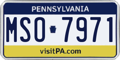 PA license plate MSO7971