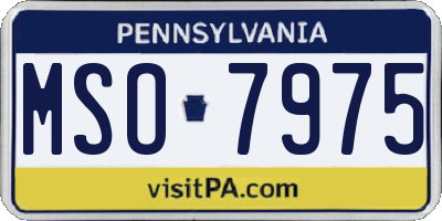PA license plate MSO7975