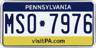 PA license plate MSO7976