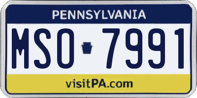 PA license plate MSO7991