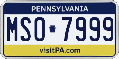 PA license plate MSO7999