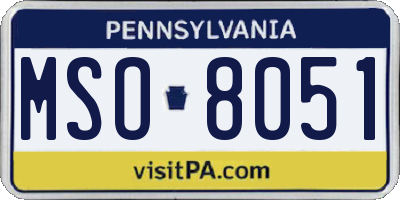 PA license plate MSO8051