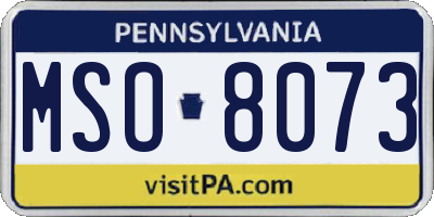 PA license plate MSO8073