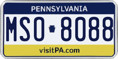 PA license plate MSO8088