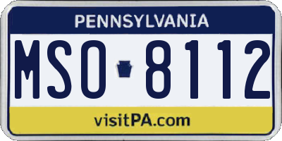 PA license plate MSO8112