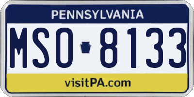 PA license plate MSO8133