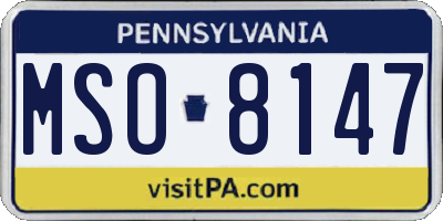 PA license plate MSO8147