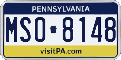PA license plate MSO8148