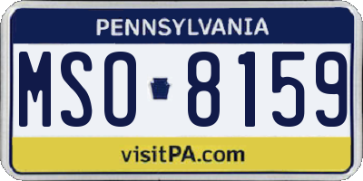 PA license plate MSO8159