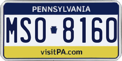 PA license plate MSO8160