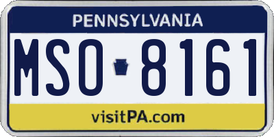 PA license plate MSO8161
