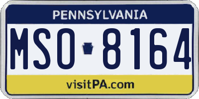 PA license plate MSO8164