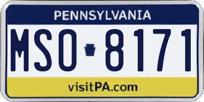 PA license plate MSO8171