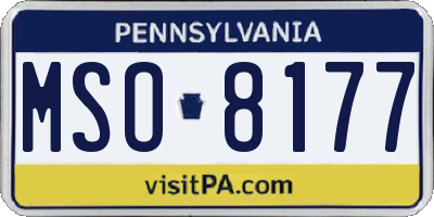 PA license plate MSO8177