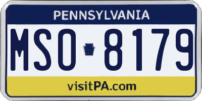 PA license plate MSO8179