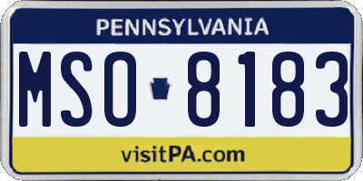 PA license plate MSO8183