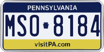 PA license plate MSO8184