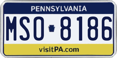 PA license plate MSO8186