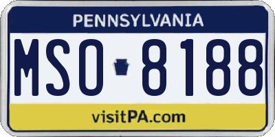 PA license plate MSO8188