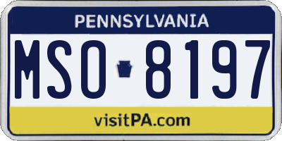 PA license plate MSO8197