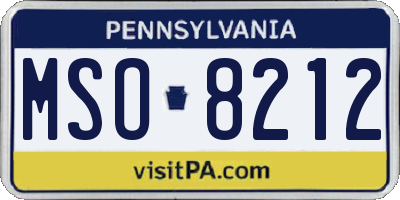 PA license plate MSO8212