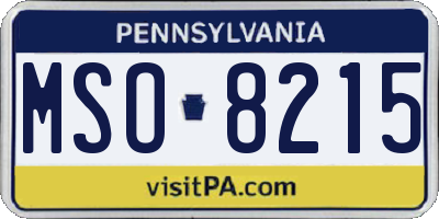 PA license plate MSO8215