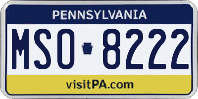 PA license plate MSO8222