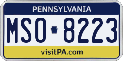 PA license plate MSO8223