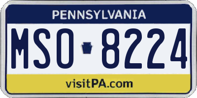 PA license plate MSO8224