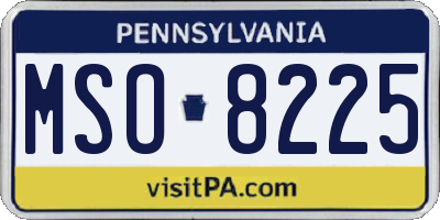 PA license plate MSO8225
