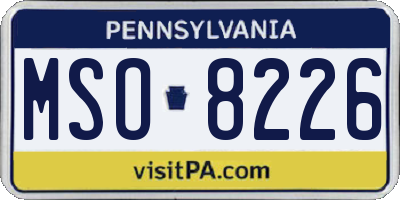 PA license plate MSO8226