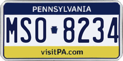 PA license plate MSO8234