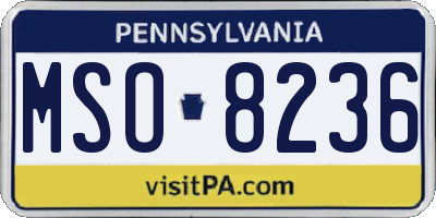 PA license plate MSO8236