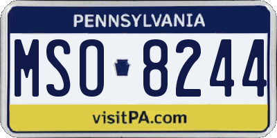 PA license plate MSO8244